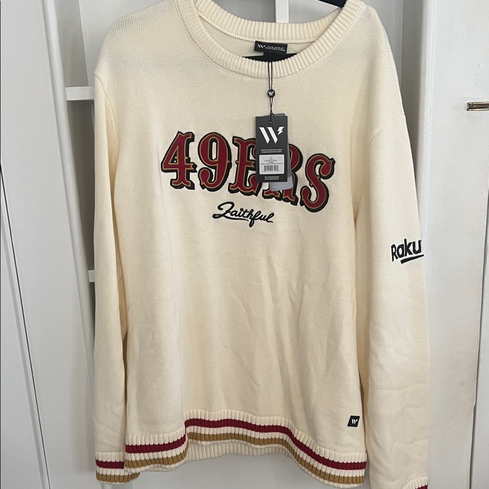 White 49ers Faithful Sweater